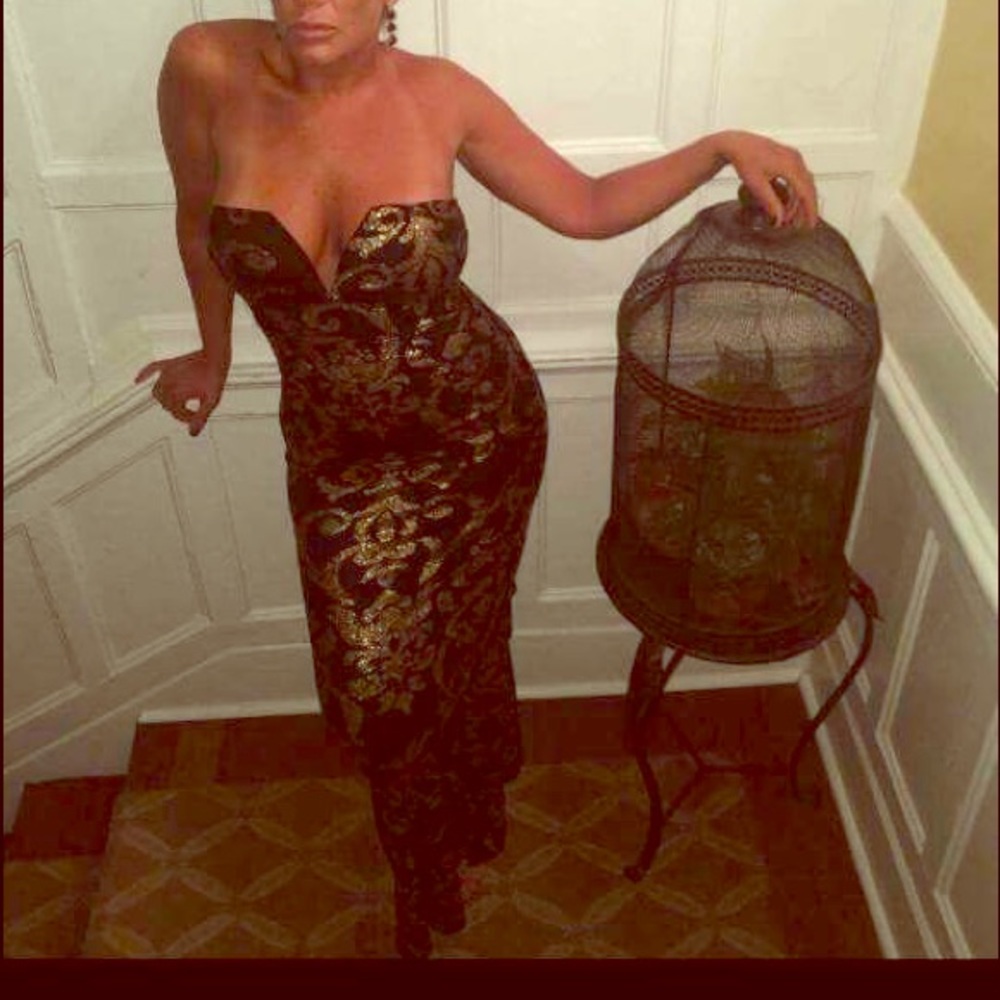 Gold black gown